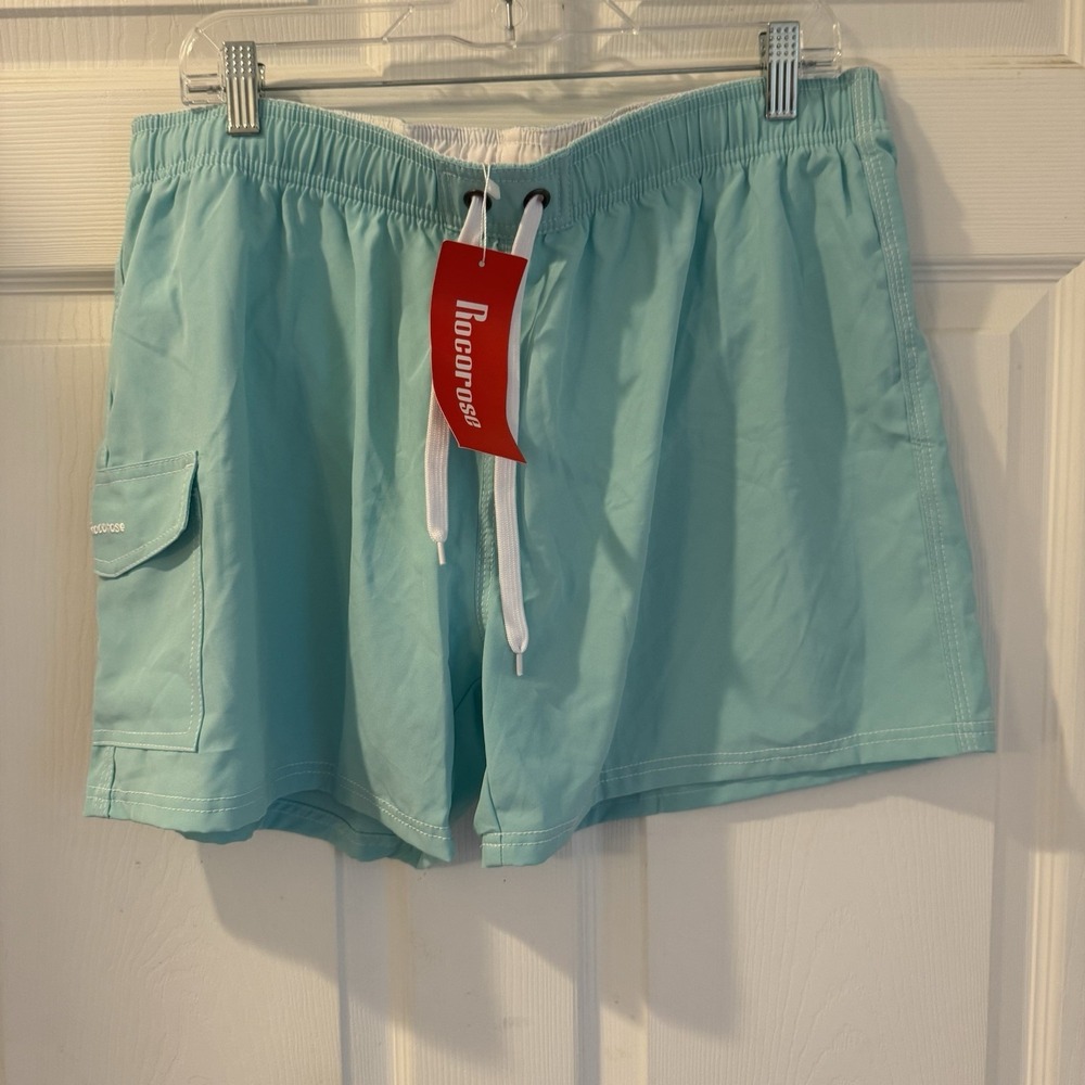 New ROCOROSE Womens Board Shorts Sz 2XL Athletic Swimwear Aqua Polyester Spandex
